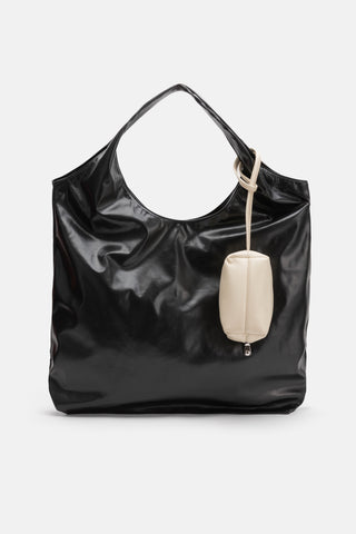 Suni Deri Büyük Çanta | Mini El Çantası ile - Siyah - Jorbinol