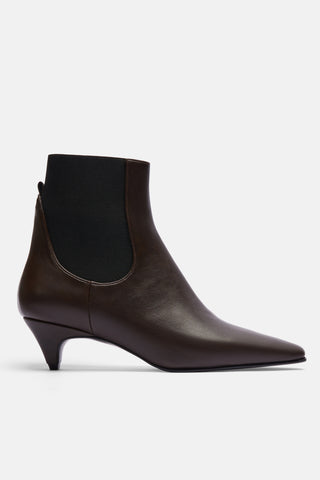 Sivri Burunlu Kısa İnce Topuklu Bot | Kati - Kahverengi