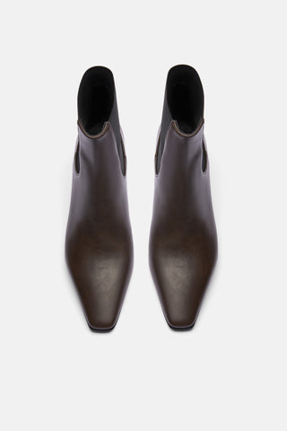 Sivri Burunlu Kısa İnce Topuklu Bot | Kati - Kahverengi