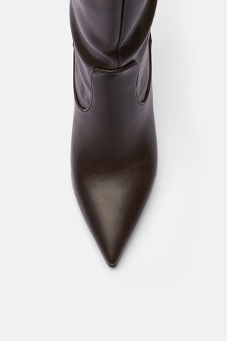 Dolgu Topuklu Çizme | Noir - Kahverengi