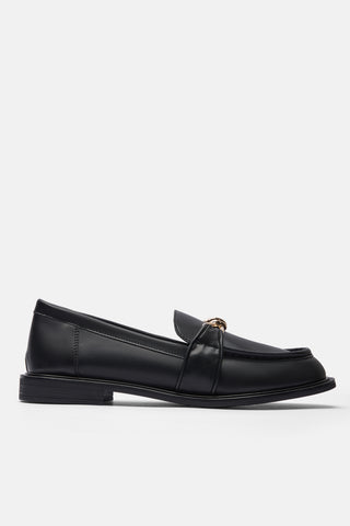 Gold Zincir Detaylı Loafer | Sutton - Siyah