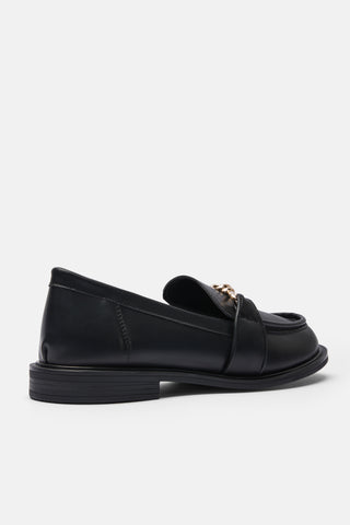 Gold Zincir Detaylı Loafer | Sutton - Siyah