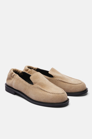 Büzgülü Gerçek Deri Loafer | Como - Bej