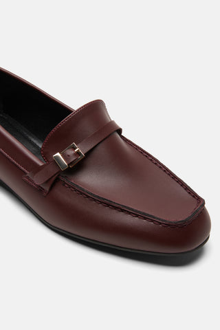 Tokalı Loafer Kadın Ayakkabı | Taya - Bordo