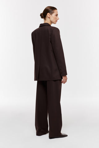 Kruvaze Oversize Blazer Ceket - Kahverengi