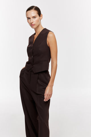 Geniş Paça Palazzo Pantolon - Kahverengi