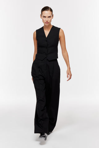 Geniş Paça Palazzo Pantolon - Siyah