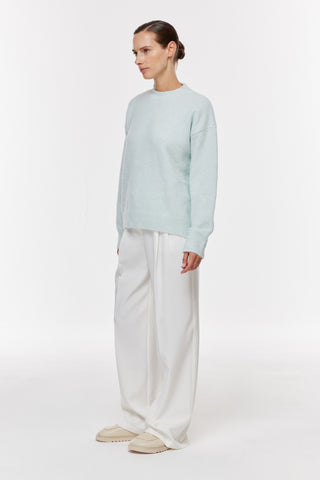 Bisiklet Yaka Oversize Triko Kazak - Mavi