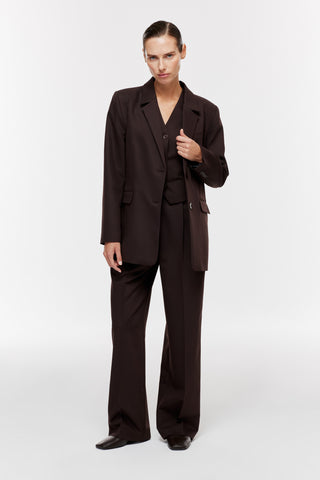 Blazer Ceket & Pantolon Takım - Kahverengi