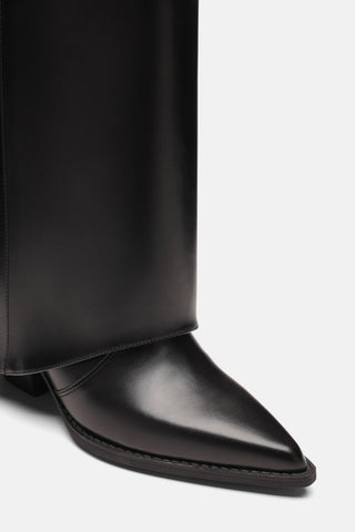 Buckle Block Heel Boots | Aria - Black