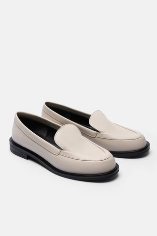 Oval Burun Klasik Loafer | Blok - Bej