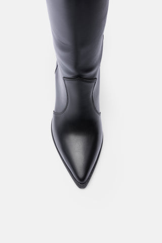 Tokalı Kalın Topuklu Çizme | Aria - Siyah