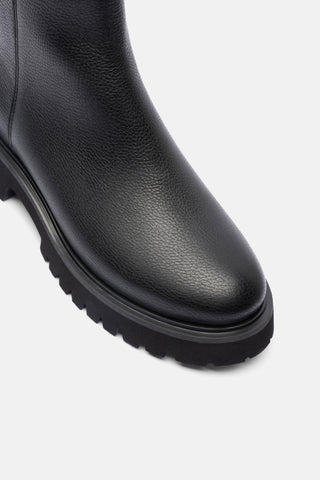 Gerçek Deri Bilekte Dokulu Bot | Riva - Siyah