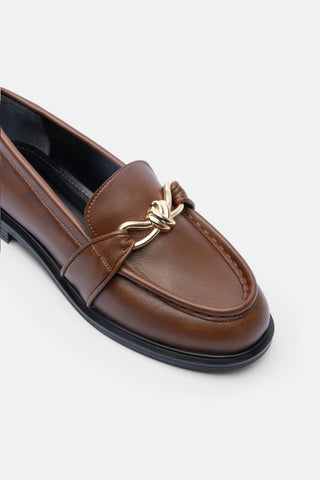 Gold Zincir Detaylı Loafer | Sutton - Taba