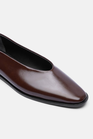 Yuvarlak Burunlu Kadın Babet Ayakkabı | Maris - Kahverengi