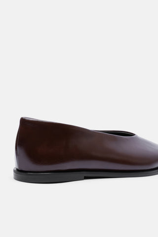 Yuvarlak Burunlu Kadın Babet Ayakkabı | Maris - Kahverengi