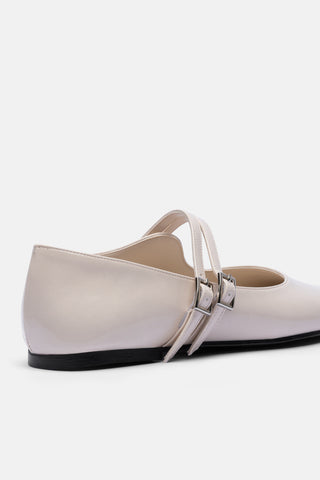 Çift Tokalı Kadın Babet Ayakkabı | Nola - Bej