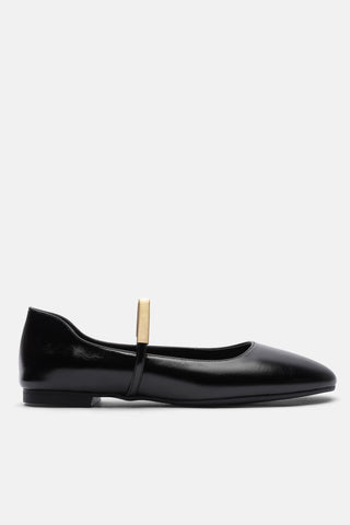 Gold Aksesuarlı Kadın Babet | Miya - Siyah