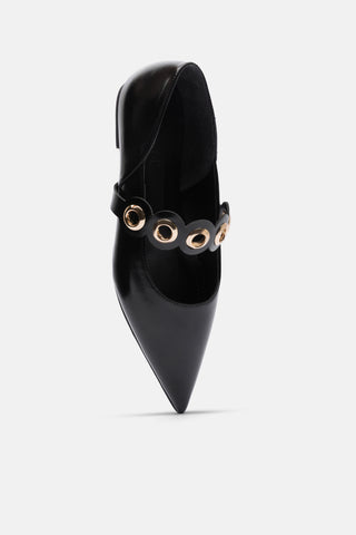 Metal Aksesuarlı Kadın Babet | Luvia - Siyah