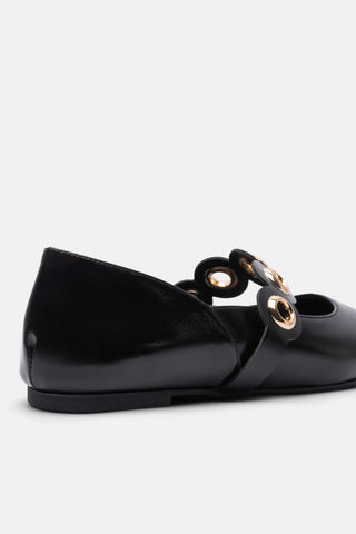 Metal Aksesuarlı Kadın Babet | Luvia - Siyah