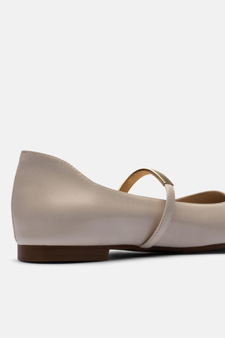 Gold Aksesuarlı Kadın Babet | Miya - Bej