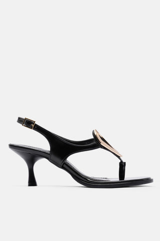 Aksesuarlı Topuklu Kadın Ayakkabı | Velin - Siyah