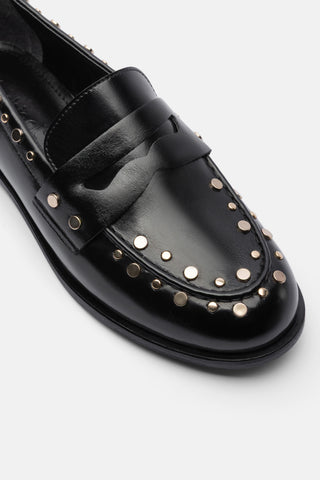 Zımbalı Kadın Loafer Ayakkabı | Vena - Siyah