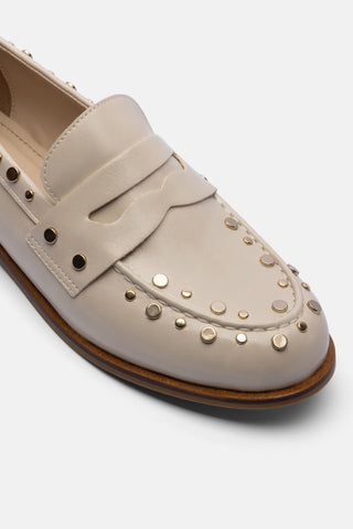Zımbalı Kadın Loafer Ayakkabı | Vena - Bej