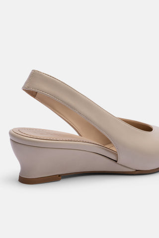 Slingback Topuklu Kadın Ayakkabı | Vela - Bej