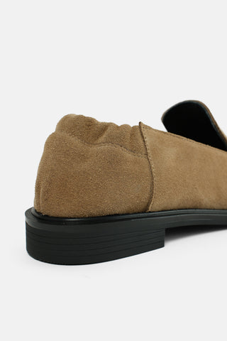 Büzgülü Gerçek Deri Loafer | Como - Vizon