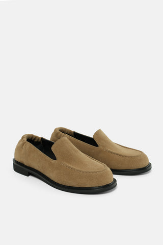 Büzgülü Gerçek Deri Loafer | Como - Vizon