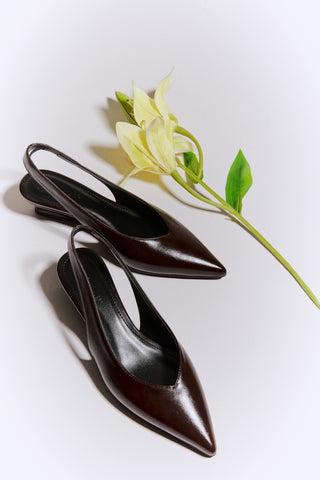 Slingback Topuklu Kadın Ayakkabı | Vela - Kahverengi
