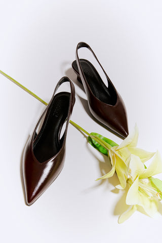 Slingback Topuklu Kadın Ayakkabı | Vela - Kahverengi