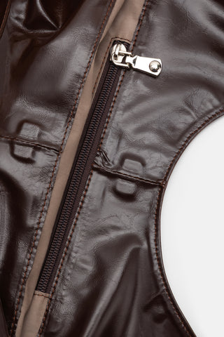 Suni Deri Büyük Çanta | Kahverengi - Jorbinol