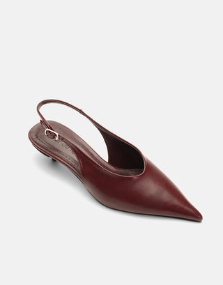 Nika Mini Topuklu Ayakkabı - Bordo