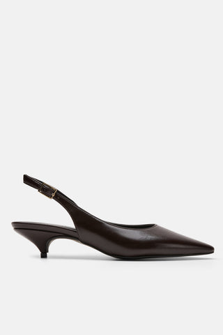 Slingback Topuklu Kadın Ayakkabı | Nimaya - Kahverengi