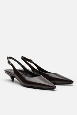 Slingback Topuklu Kadın Ayakkabı | Nimaya - Kahverengi
