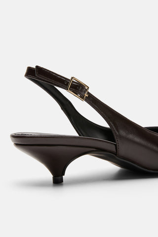 Slingback Topuklu Kadın Ayakkabı | Nimaya - Kahverengi