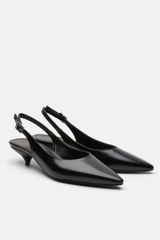 Slingback Topuklu Kadın Ayakkabı | Nimaya - Siyah