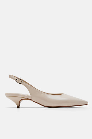 Slingback Topuklu Kadın Ayakkabı | Nimaya - Bej