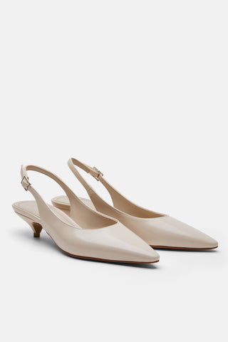 Slingback Topuklu Kadın Ayakkabı | Nimaya - Bej