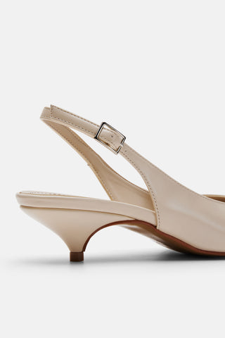Slingback Topuklu Kadın Ayakkabı | Nimaya - Bej