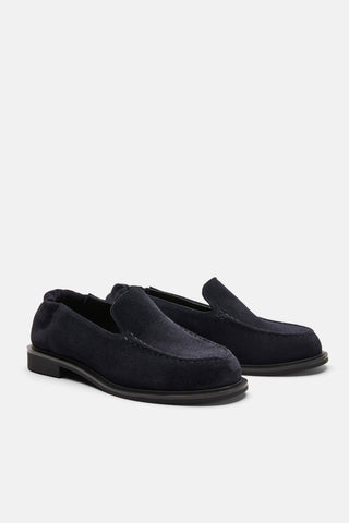 Büzgülü Gerçek Deri Loafer | Como - Lacivert
