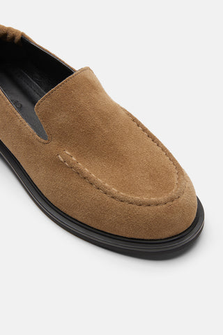 Büzgülü Gerçek Deri Loafer | Como - Vizon