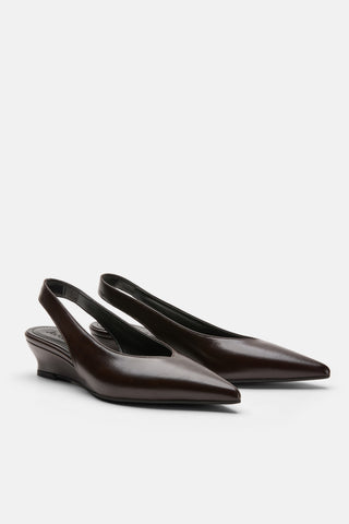 Slingback Topuklu Kadın Ayakkabı | Vela - Kahverengi