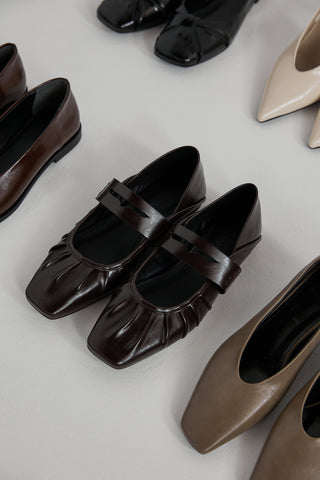 Büzgülü Kadın Babet | Elenor - Kahverengi